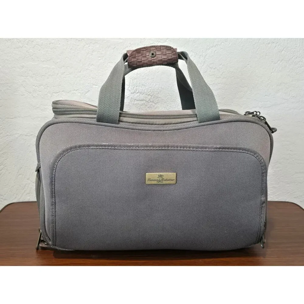 Tommy Bahama Essentials Travel Carry On Overnight Green Canvas Duffle Bag